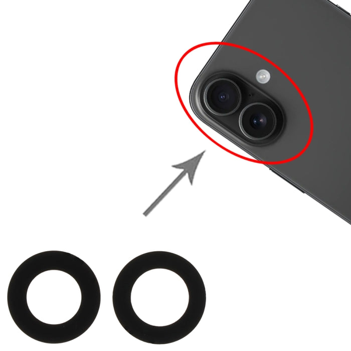 Lente de cámara trasera 2 en 1 para iPhone 16/16 Plus, For iPhone 16 / 16 Plus