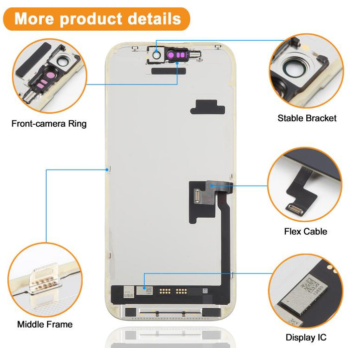 Pantalla OLED suave HXL para iPhone 16 Pro, For iPhone 16 Pro