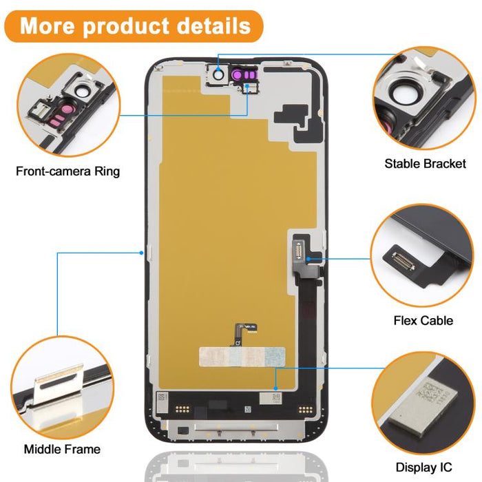 Pantalla OLED suave HXL para iPhone 16 Plus, For iPhone 16 Plus