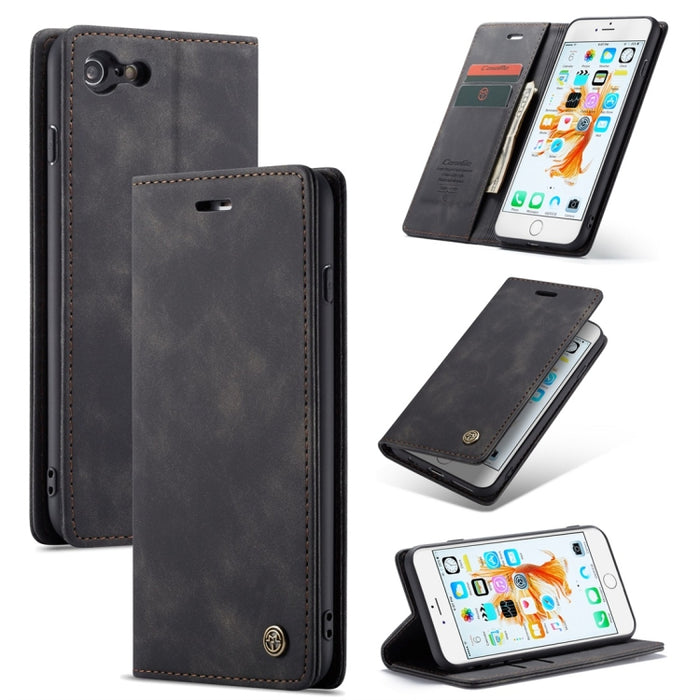 CaseMe-013 Funda de cuero con tapa horizontal esmerilada retro multifuncional para iPhone 6 Plus / 6s Plus, con ranura para tarjeta, soporte y billetera