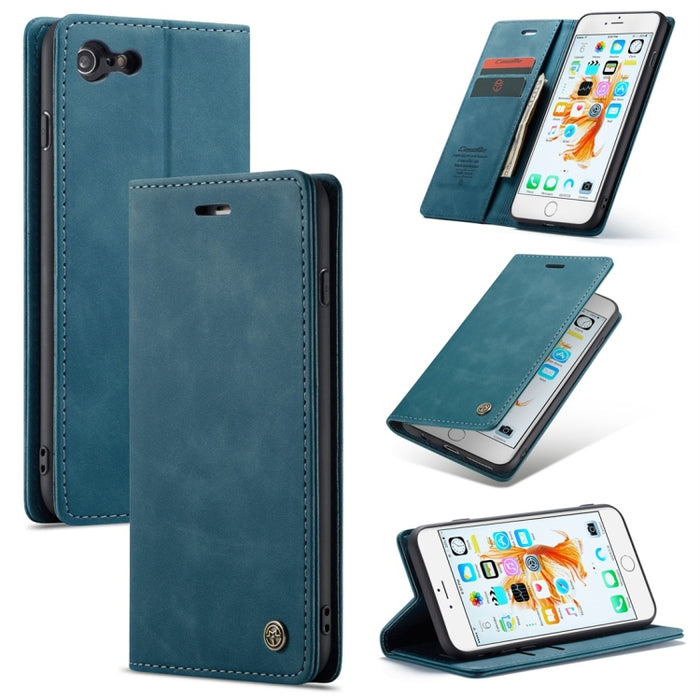 CaseMe-013 Funda de cuero con tapa horizontal esmerilada retro multifuncional para iPhone 6 Plus / 6s Plus, con ranura para tarjeta, soporte y billetera