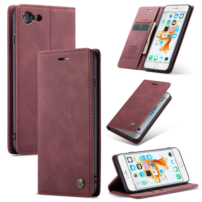 CaseMe-013 Funda de cuero con tapa horizontal esmerilada retro multifuncional para iPhone 6 Plus / 6s Plus, con ranura para tarjeta, soporte y billetera