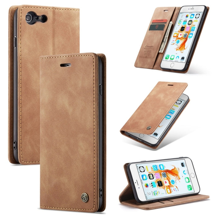 CaseMe-013 Funda de cuero con tapa horizontal esmerilada retro multifuncional para iPhone 6 Plus / 6s Plus, con ranura para tarjeta, soporte y billetera