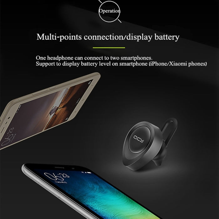 QCY J11 Auricular inalámbrico Bluetooth 4.1 de conducción universal con micrófono para teléfonos inteligentes u otros dispositivos Bluetooth, distancia efectiva de Bluetooth: 10 M