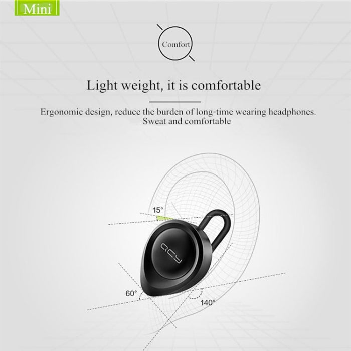 QCY J11 Auricular inalámbrico Bluetooth 4.1 de conducción universal con micrófono para teléfonos inteligentes u otros dispositivos Bluetooth, distancia efectiva de Bluetooth: 10 M
