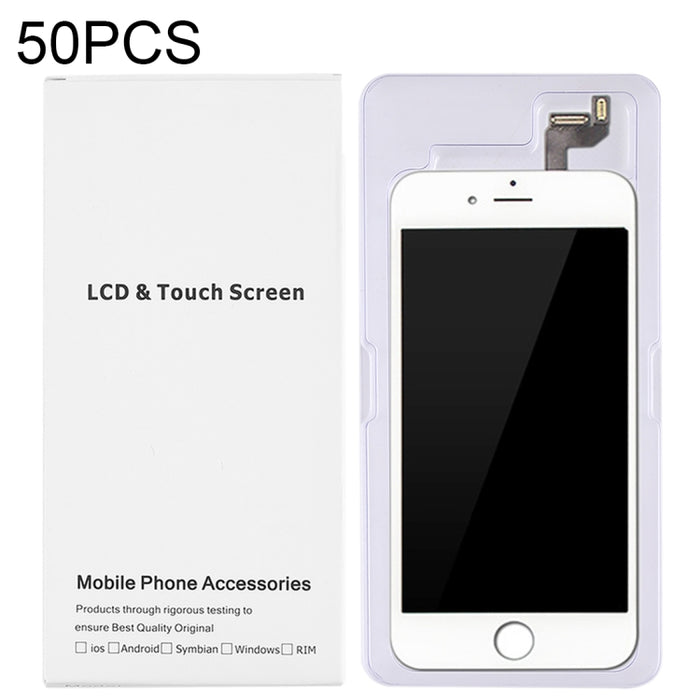 Caja blanca de embalaje de cartón de 50 piezas para iPhone 6s Plus y 6 Plus, pantalla LCD y ensamblaje completo del digitalizador, Packaging Box for 6s Plus & 6 Plus
