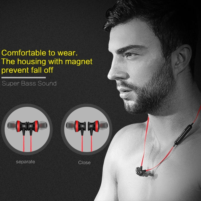 Auricular Bluetooth magnético deportivo inalámbrico AWEI A980BL con control de cable, compatible con llamada manos libres