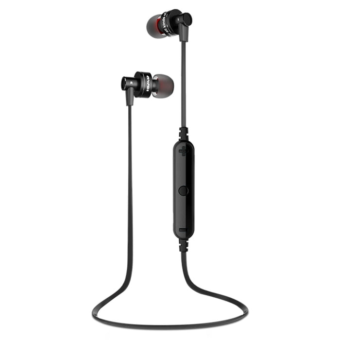 AWEI A990BL Auricular estéreo Bluetooth inalámbrico deportivo con control de cable + micrófono, compatible con llamadas manos libres