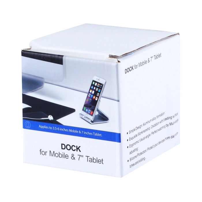Exquisito soporte de escritorio de aleación de aluminio soporte DOCK para iPhone, Galaxy, Huawei, Xiaomi, LG, HTC y tableta de 7 pulgadas