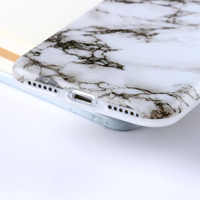 Para iPhone 6 Plus y 6s Plus Funda protectora trasera de TPU con patrón de mármol