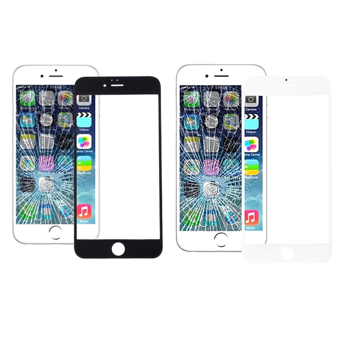 5 piezas negras + 5 piezas blancas para iPhone 6s y 6 lentes de vidrio exterior de pantalla frontal, 5 Black 5 White for i6s