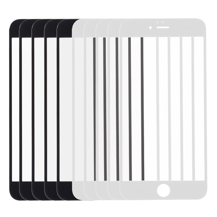 5 piezas negras + 5 piezas blancas para iPhone 6s y 6 lentes de vidrio exterior de pantalla frontal, 5 Black 5 White for i6s
