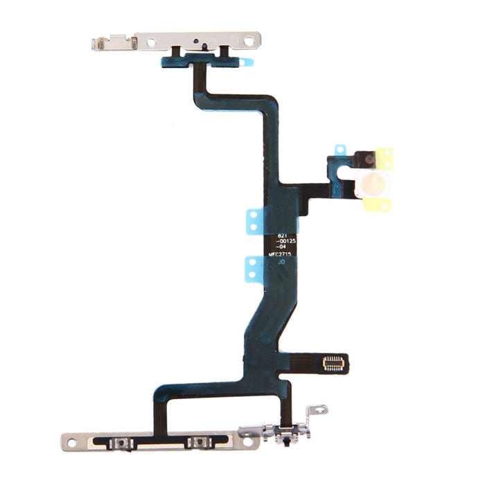 Botón de encendido, botón de volumen y cable flexible de linterna con soportes para iPhone 6s, For iPhone 6s
