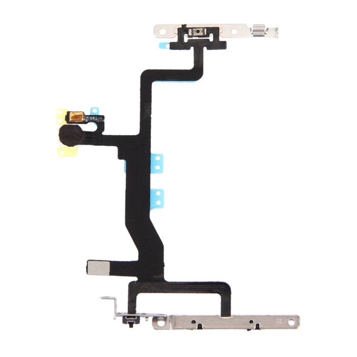 Botón de encendido, botón de volumen y cable flexible de linterna con soportes para iPhone 6s, For iPhone 6s