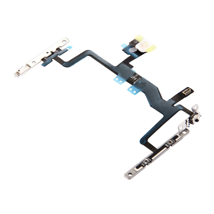 Botón de encendido, botón de volumen y cable flexible de linterna con soportes para iPhone 6s, For iPhone 6s