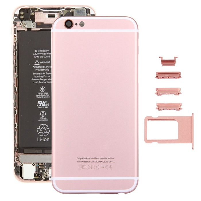 5 en 1 para iPhone 6s (Cubierta trasera + Bandeja para tarjetas + Tecla de control de volumen + Botón de encendido + Tecla vibradora con interruptor de silencio) Cubierta de carcasa de ensamblaje completo, For 6s, For iPhone 6s (with side Key)���������...