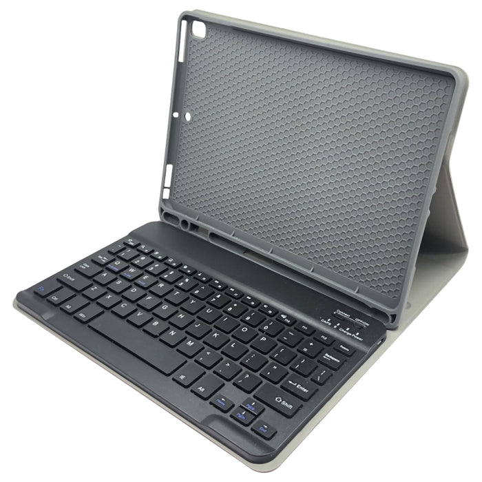 Teclado Bluetooth desmontable + Funda de cuero con tapa horizontal para tableta con soporte y portalápices para iPad Pro de 9,7 pulgadas, iPad Air, iPad Air 2, iPad de 9,7 pulgadas (2017), iPad de 9,7 pulgadas (2018)