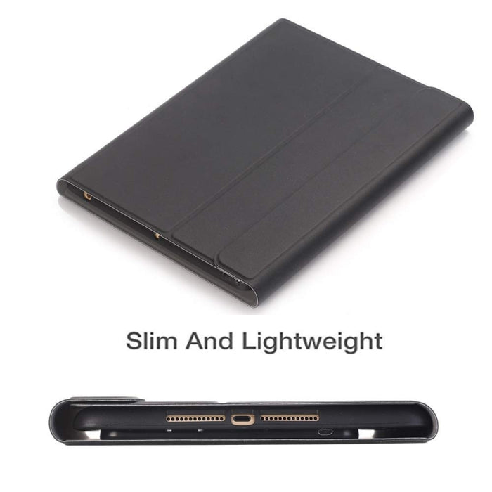 Teclado Bluetooth desmontable + Funda de cuero con tapa horizontal para tableta con soporte y portalápices para iPad Pro de 9,7 pulgadas, iPad Air, iPad Air 2, iPad de 9,7 pulgadas (2017), iPad de 9,7 pulgadas (2018)