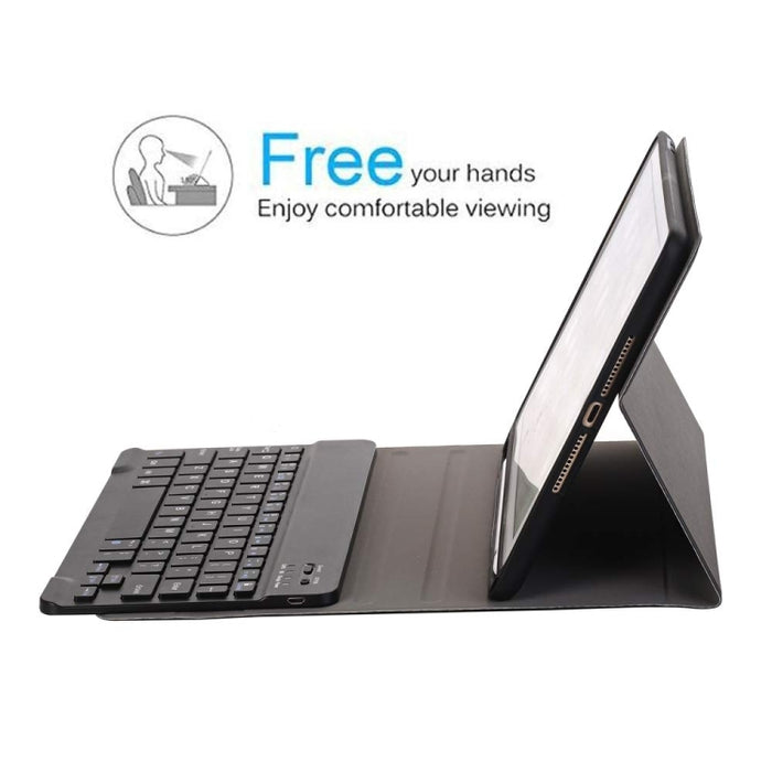 Teclado Bluetooth desmontable + Funda de cuero con tapa horizontal para tableta con soporte y portalápices para iPad Pro de 9,7 pulgadas, iPad Air, iPad Air 2, iPad de 9,7 pulgadas (2017), iPad de 9,7 pulgadas (2018)