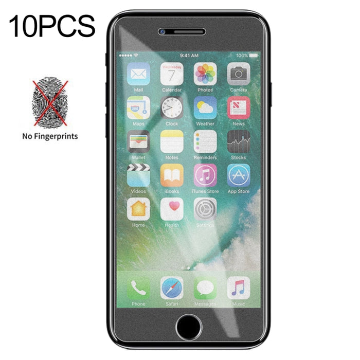 Película de vidrio templado esmerilado mate no completo de 10 piezas para iPhone SE 2020/8/7