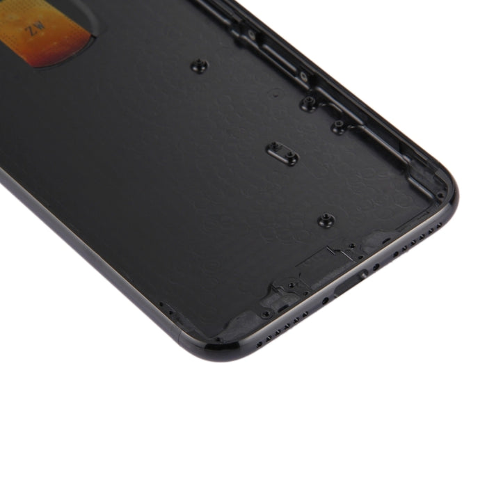 6 en 1 para iPhone 7 (Cubierta trasera + Bandeja para tarjetas + Tecla de control de volumen + Botón de encendido + Tecla vibradora con interruptor de silencio + Letrero) Cubierta de carcasa de ensamblaje completo (Negro azabache), For iPhone 7 Jet Black