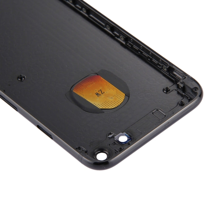 6 en 1 para iPhone 7 (Cubierta trasera + Bandeja para tarjetas + Tecla de control de volumen + Botón de encendido + Tecla vibradora con interruptor de silencio + Letrero) Cubierta de carcasa de ensamblaje completo (Negro azabache), For iPhone 7 Jet Black