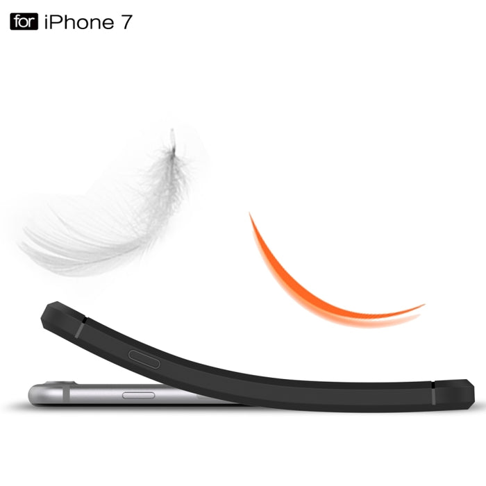 Para iPhone 8 y 7 Funda protectora de armadura resistente de fibra de textura cepillada TPU