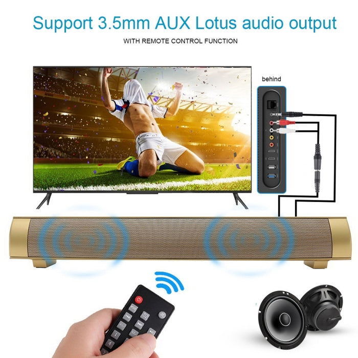 Barra de sonido LP-08 (CE0152) Reproductor de MP3 USB Altavoz de barra de sonido inalámbrico Bluetooth 2.1CH con control remoto