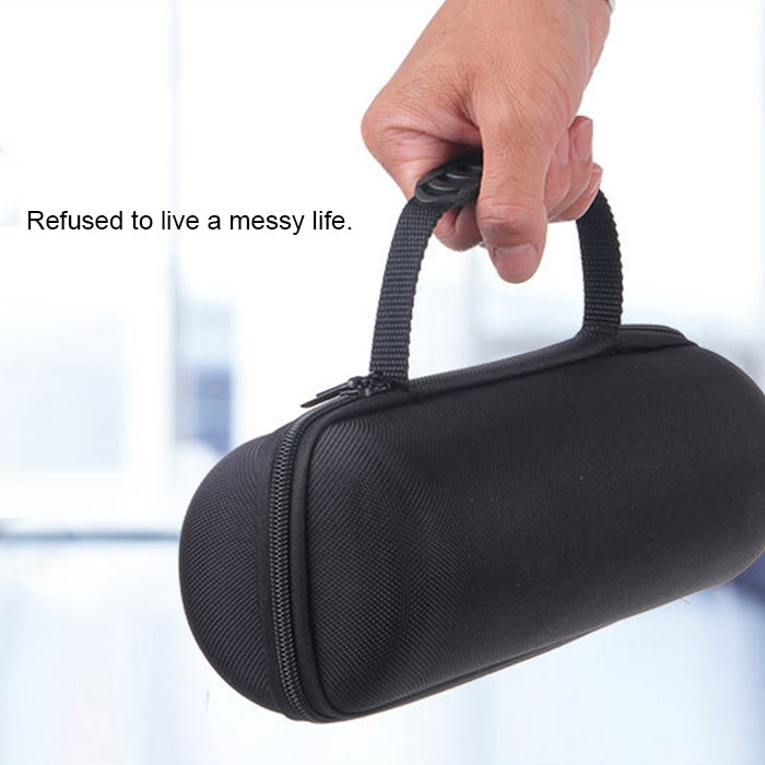 Bolsa de almacenamiento 2 en 1 de PU duro con cremallera + funda de silicona suave para Altavoz Bluetooth JBL Charge 3 con correa para el hombro