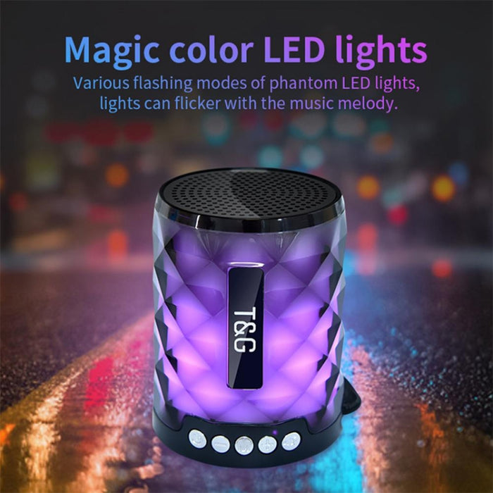 T&G TG155 Bluetooth 4.2 Mini Altavoz Bluetooth Inalámbrico Portátil con Luces de Colores