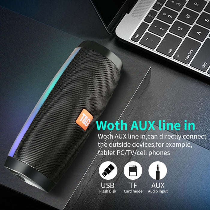 T&G TG157 Bluetooth 4.2 Mini Altavoz Bluetooth Inalámbrico Portátil con Melodía Luces Coloridas