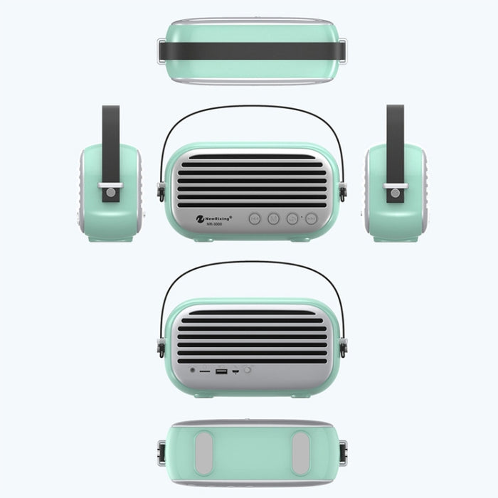 NewRixing NR-3000 elegante altavoz Bluetooth para el hogar con función de llamada manos libres, compatible con tarjeta TF, USB, FM y AUX