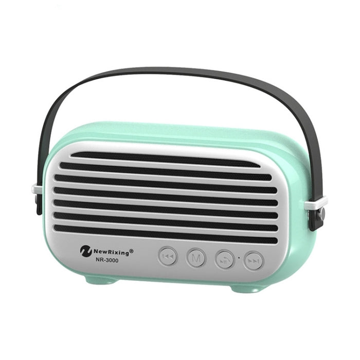 NewRixing NR-3000 elegante altavoz Bluetooth para el hogar con función de llamada manos libres, compatible con tarjeta TF, USB, FM y AUX