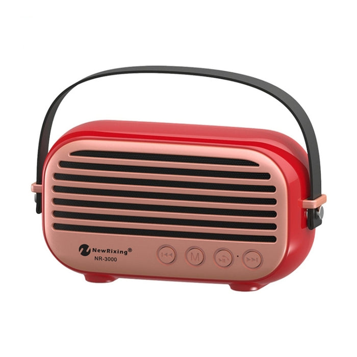 NewRixing NR-3000 elegante altavoz Bluetooth para el hogar con función de llamada manos libres, compatible con tarjeta TF, USB, FM y AUX