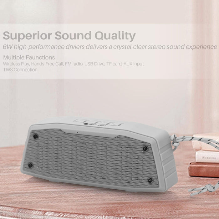 NewRixing NR-4019 Altavoz Bluetooth portátil para exteriores con función de llamada manos libres, compatible con tarjeta TF, USB, FM y AUX
