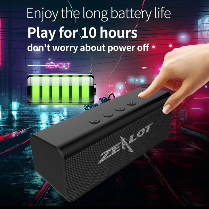 ZEALOT S31 10W 3D Altavoz Bluetooth inalámbrico estéreo HiFi, compatible con tarjeta manos libres/USB/AUX/TF