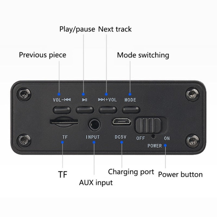 Altavoz Bluetooth estéreo portátil de madera W5B con doble bocina y soporte para teléfono, compatible con tarjeta TF/AUX