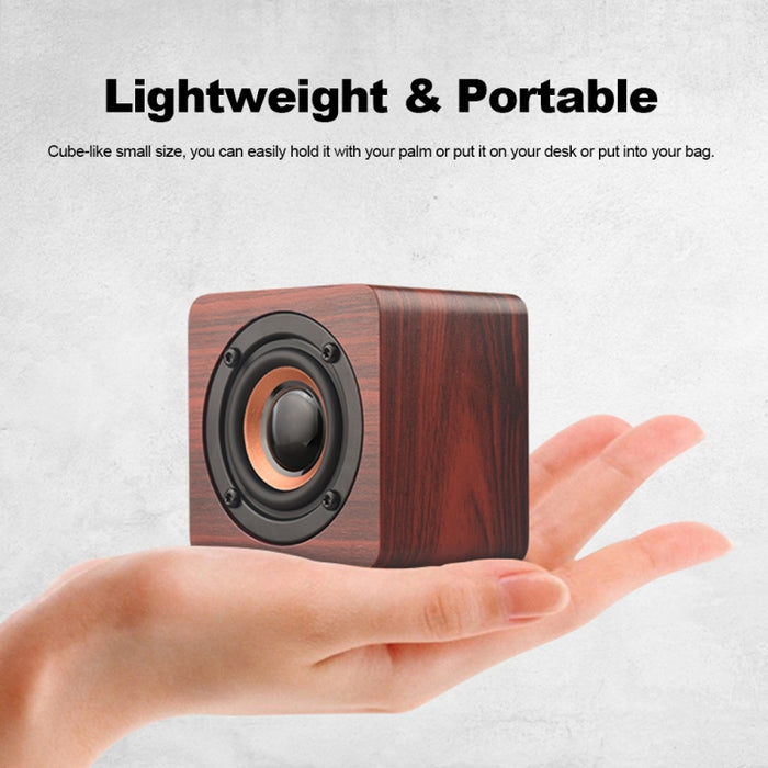 Q1 Mini Altavoz Bluetooth Inalámbrico Mega Bass Portátil de Madera