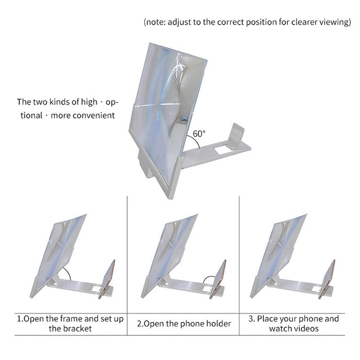 AMPLIFICADOR DE PANTALLA Universal para teléfono móvil, protección contra radiación de 14 pulgadas, F3, amplificador de vídeo HD 3D con soporte