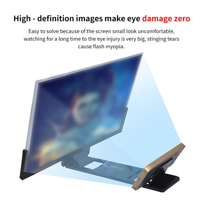 AMPLIFICADOR DE PANTALLA Universal para teléfono móvil, protección contra radiación de 14 pulgadas, F3, amplificador de vídeo HD 3D con soporte