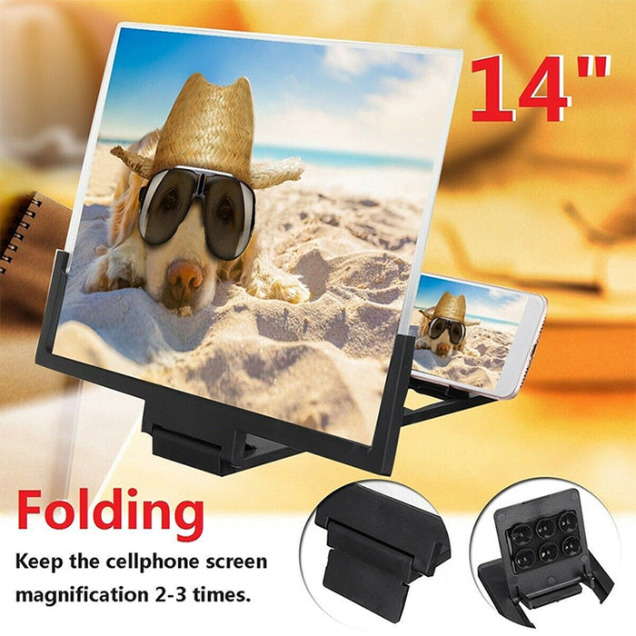 AMPLIFICADOR DE PANTALLA Universal para teléfono móvil, protección contra radiación de 14 pulgadas, F3, amplificador de vídeo HD 3D con soporte