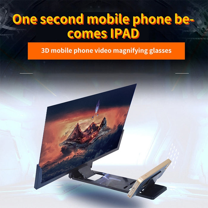 AMPLIFICADOR DE PANTALLA Universal para teléfono móvil, protección contra radiación de 14 pulgadas, F3, amplificador de vídeo HD 3D con soporte