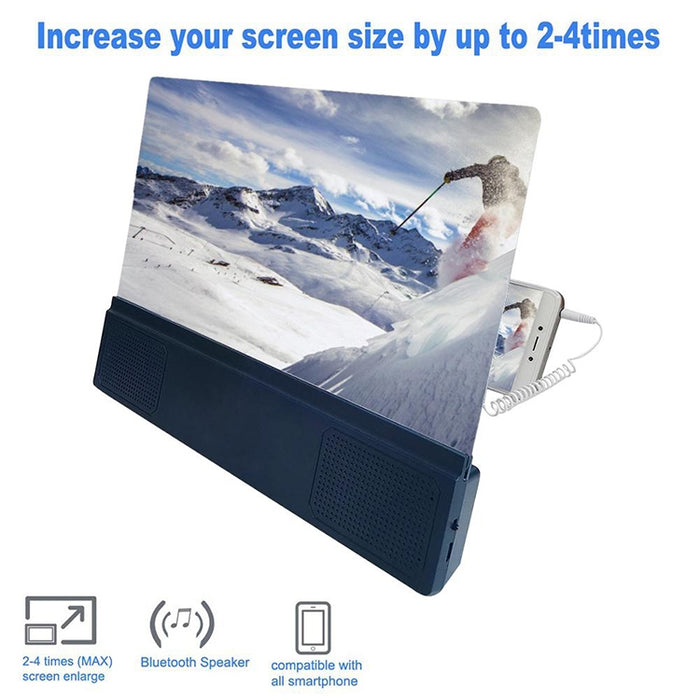 AMPLIFICADOR DE PANTALLA Universal para teléfono móvil F5 de 12 pulgadas, amplificador de vídeo HD con soporte y altavoz, versión de carga