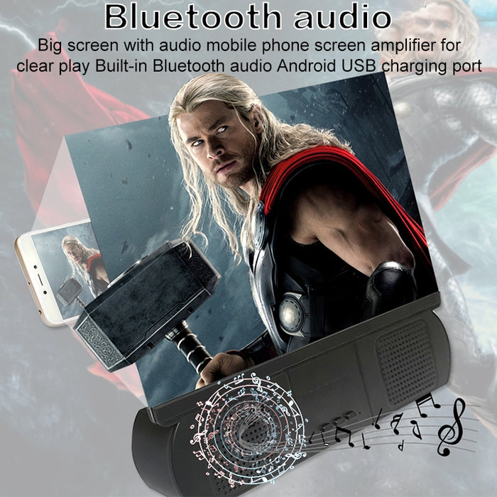 Amplificador de pantalla de teléfono móvil recargable universal F9 de 10 pulgadas Amplificador de vídeo HD con soporte de ventosa de silicona y altavoz Bluetooth