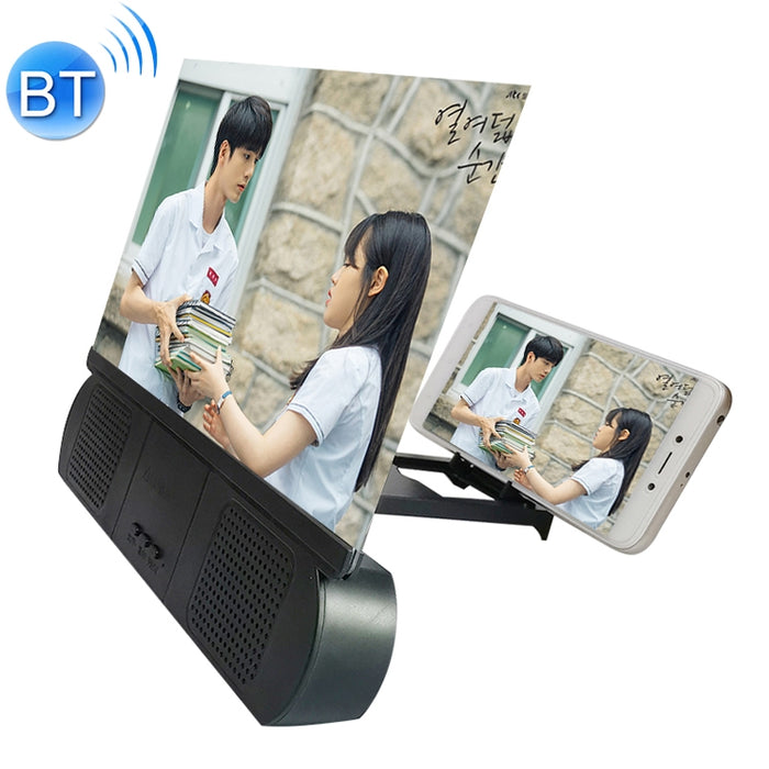 Amplificador de pantalla de teléfono móvil recargable universal F9 de 10 pulgadas Amplificador de vídeo HD con soporte de ventosa de silicona y altavoz Bluetooth