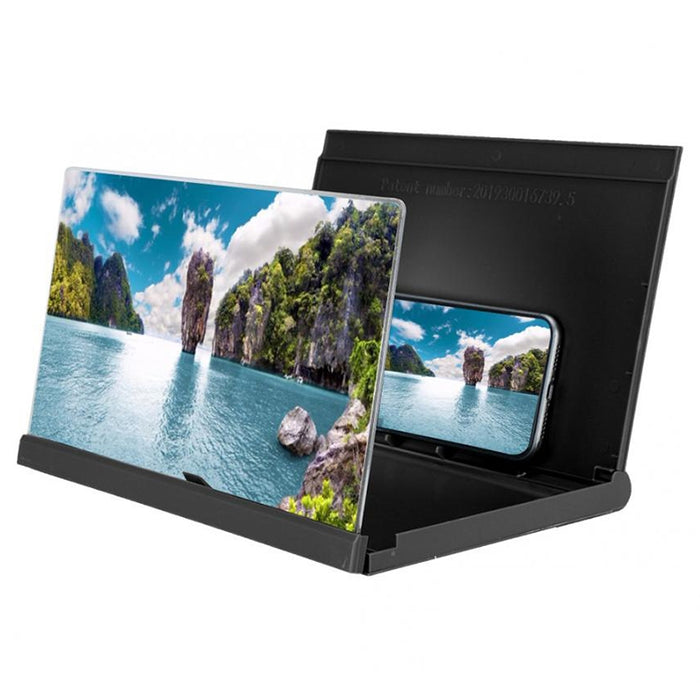 Amplificador de pantalla de teléfono móvil universal plegable giratorio F18 de 12 pulgadas Amplificador de vídeo HD con tarjeta de luz de bloque, versión en forma de libro