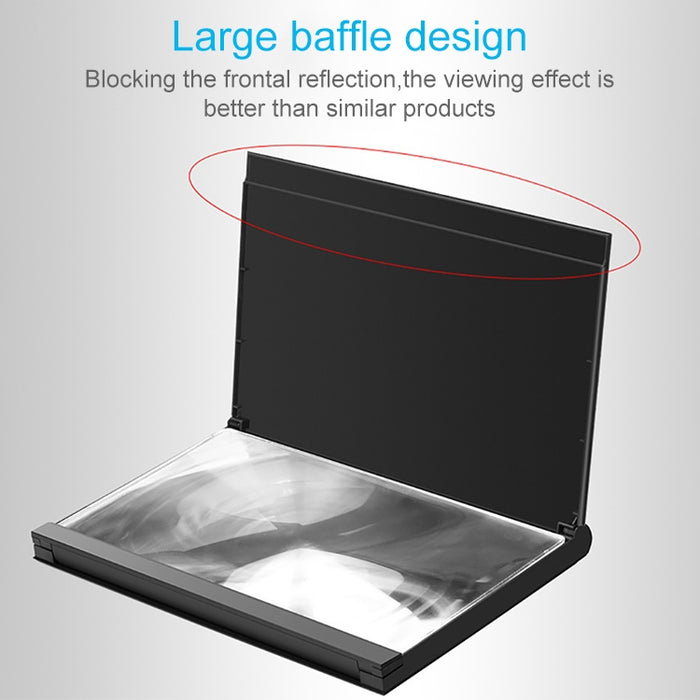 Amplificador de pantalla de teléfono móvil universal plegable giratorio F18 de 12 pulgadas Amplificador de vídeo HD con tarjeta de luz de bloque, versión en forma de libro