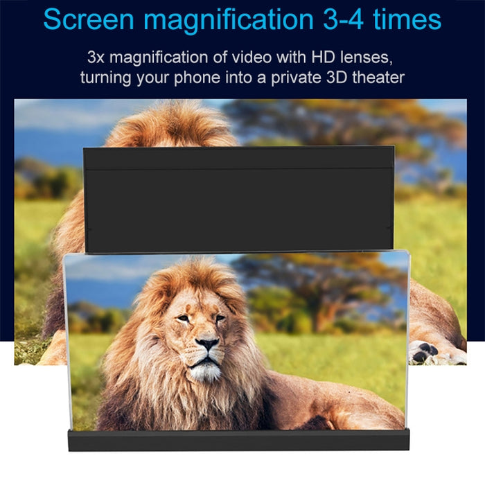 Amplificador de pantalla de teléfono móvil universal plegable giratorio F18 de 12 pulgadas Amplificador de vídeo HD con tarjeta de luz de bloque, versión en forma de libro