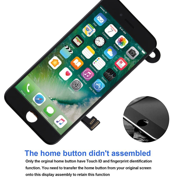 El ensamblaje completo de pantalla LCD y digitalizador incluye cámara frontal para iPhone 7, i7 Black with Camera, i7 White with Camera