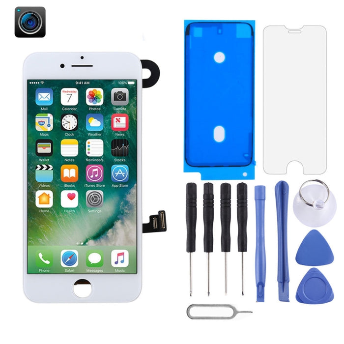 El ensamblaje completo de pantalla LCD y digitalizador incluye cámara frontal para iPhone 7, i7 Black with Camera, i7 White with Camera
